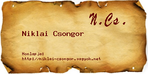Niklai Csongor névjegykártya